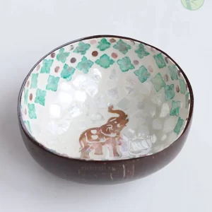 Coconut Bowl with Seashell Inlay – Handcrafted in Vietnam