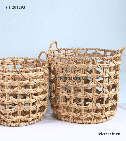 VH201293-water-hyacinth storage basket - Vietnam Handicraft Co., Ltd