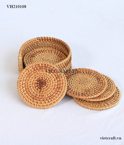 VH210108 Rattan coaster set Vietnam Handicraft Co. Ltd