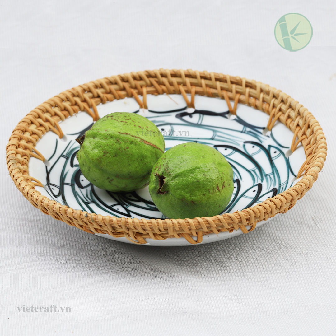 Ceramic & Rattan Bowl – Handmade Bowl from Vietnam Manufacturer for Wholesale - Image 2