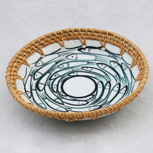 Ceramic & Rattan Bowl – Handmade Bowl from Vietnam Manufacturer for Wholesale