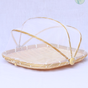 Square Woven Bamboo Food Tent Basket – Handmade & Eco-Friendly Cover from Vietnam Manufacturer