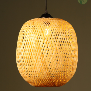 Alternative view of Handwoven Bamboo Hanging Lampshade – Natural Lighting for Eco Interiors