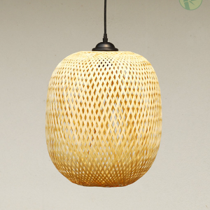 Handwoven Bamboo Hanging Lampshade – Natural Lighting for Eco Interiors