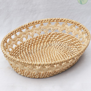 Oval Woven Rattan Basket – Handmade Natural Storage Basket from Vietnam