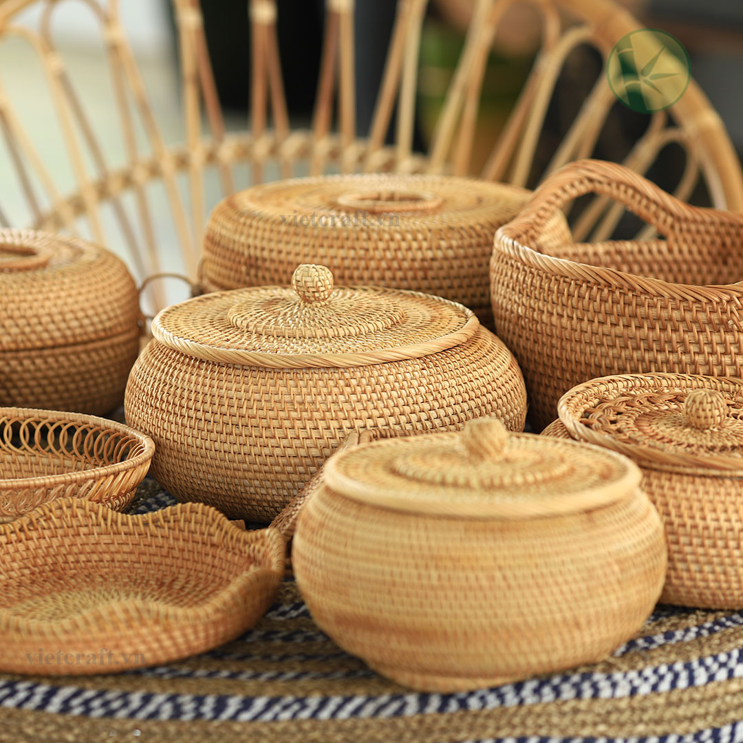 Woven Rattan Box – Handcrafted Storage & Gift Box from Vietnam - Image 2