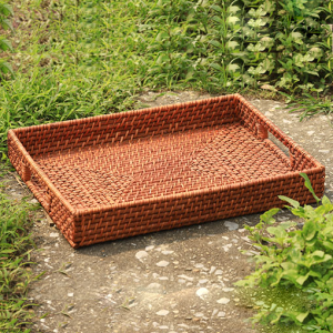 Rectangle Handwoven Serving Tray from Rattan – Made in Vietnam