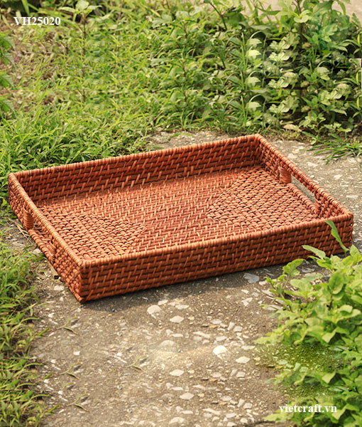 Rectangle Handwoven Serving Tray from Rattan – Made in Vietnam