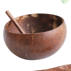 Natural Coconut Shell Bowl – Large Size, Sustainable Tableware from Vietnam
