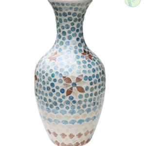 Decorative Vase Made of Spun Bamboo with Mother of Pearl Inlay – Handcrafted in Vietnam