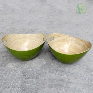 Alternative view of Oval Spun Bamboo Bowl Made in Vietnam – Eco-Friendly & Handmade