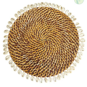 Round Placemat from Rattan & Seashell – Handmade in Vietnam