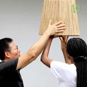 Alternative view of Jute Hanging Lampshade from Vietnam