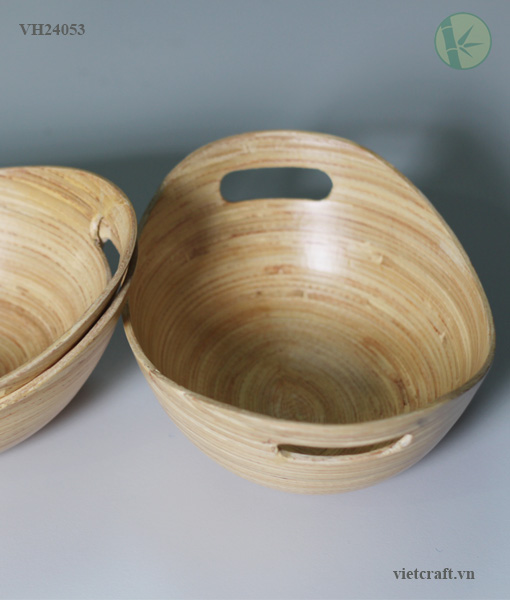 Oval Fruit Bowl made of natural bamboo from Vietnam