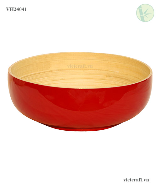 Spun Bamboo Bowl in Red