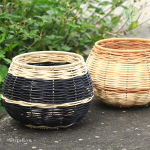 Alternative view of WHOLESALE Woven Rattan Core Basket – Iron Frame & Candle Lantern Supplier