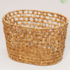 Eco-Friendly Handwoven Water Hyacinth Storage Basket with Iron Frame
