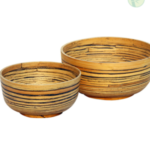 Spun Bamboo Bowls set made in Vietnam