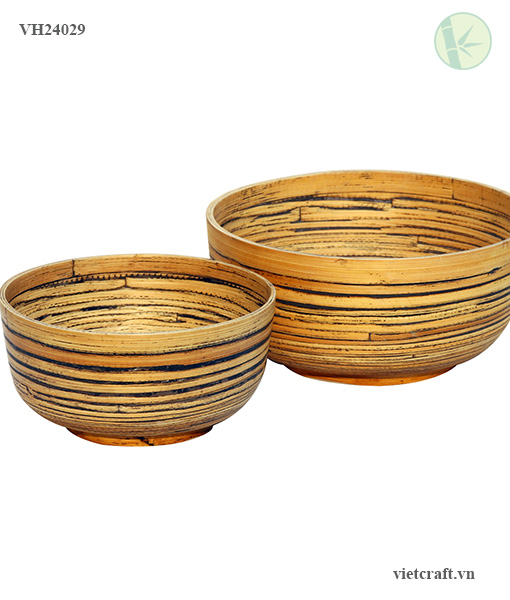 Spun Bamboo Bowls set made in Vietnam