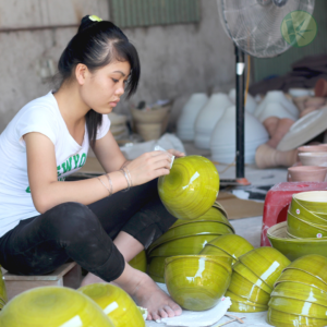 Alternative view of Handmade Spun Bamboo Salad Bowl Sets manufacturer in Vietnam
