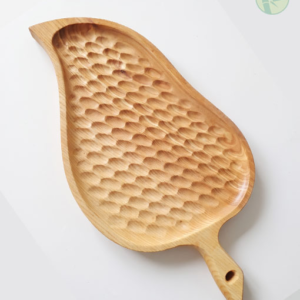Handcrafted Leaf-Shaped Wooden Serving Trays  from Vietnam