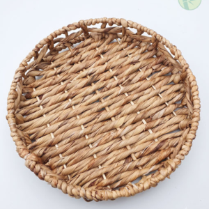 Eco-Friendly Handcrafted Water Hyacinth Round Serving Trays – Wholesale